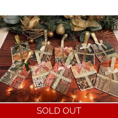 Velvet Fabric Christmas Decoration Set Handmade Christmas Tree Ornament,  made in Yorkshire